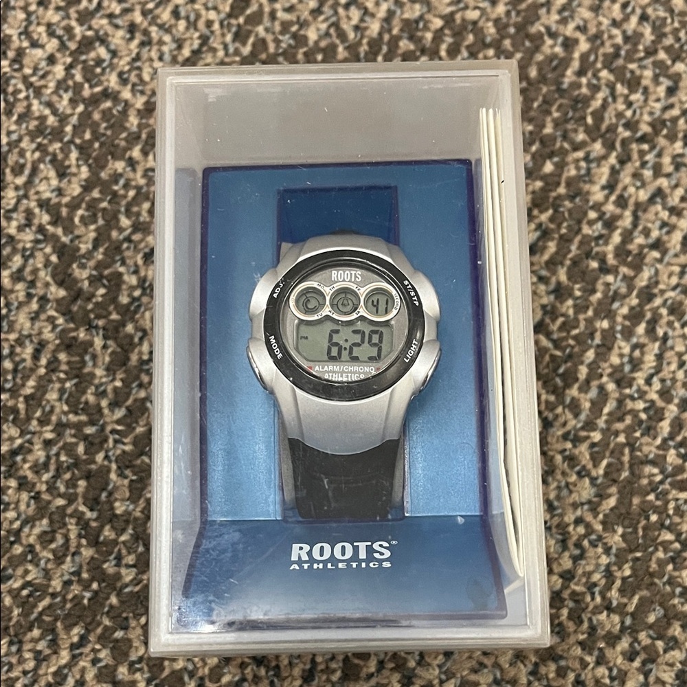Roots Silver and Black Digital Smartwatch
